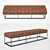 Luxurious Tufted Leather Bench 3D model small image 1