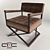 Modern Metal and Fabric Director's Armchair 3D model small image 1