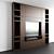 Modern Wood TV Zone with Shelving 3D model small image 2