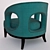 Eichholtz Adam Armchair: Albin/Antique Turquoise, Black Legs 3D model small image 2