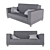 Elegant Cosima 2-Seater Sofa 3D model small image 1