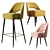 Mid-Century Velvet Chair Set 3D model small image 1