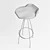 Elegant Walnut Leather Counter Stool 3D model small image 2