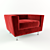 Luxurious Red Velvet Sofa 3D model small image 1