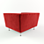Luxurious Red Velvet Sofa 3D model small image 2