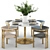 Elegant Elliott Dining Set: Iris Table + Chairs 3D model small image 1