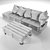 Modern Loft Sofa & Table 3D model small image 2