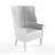 Classic British Wingback Chair 3D model small image 2