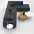 Modern Portland Collection: Sofa, Chaise Lounge & Zoe Tables 3D model small image 2