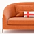 Modern Orange Velvet Sofa 3D model small image 2