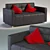 Title: Classic Red Pillow Sofa 3D model small image 1