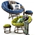 Cozy Papasan Chair with Cushion 3D model small image 1