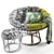 Cozy Papasan Chair with Cushion 3D model small image 2