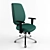 Eco-Friendly Green Ergonomic Office Chair 3D model small image 1