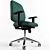 Eco-Friendly Green Ergonomic Office Chair 3D model small image 2