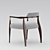 Danish Modern Walnut Armchair with Brass Accents 3D model small image 2