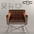 Modern Leather and Metal Chair 3D model small image 2