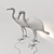 Elegant Crane Earrings 3D model small image 2