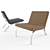 Westelm Leather Chair - Black & Camel 3D model small image 1