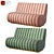 Sophia Brass & Velvet 3 Seater Sofa 3D model small image 1