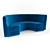 Luxurious Blue Velvet Sofa 3D model small image 1