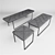 Elegant Tip Toe Bench for Narrow Spaces 3D model small image 3