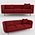 Modern Loose Cushion Sofa 3D model small image 1