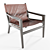 Brazilian-inspired Leather Sling Chair 3D model small image 1