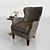 Modern Nailhead Leather Chair 3D model small image 3