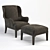 Veneta Stylish Chair & Ottoman 3D model small image 1