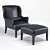 Veneta Stylish Chair & Ottoman 3D model small image 2