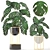 Luxury Gold Monstera Planter 3D model small image 1