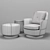 Modern High Armchair: Minotti Jacques 3D model small image 2