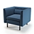 Elegant Henderson Armchair: Height 76cm, Width 86cm 3D model small image 1