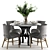 Elegant Ashford Dining Set 3D model small image 1