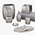 Elegant Silver Gray Bath Set 3D model small image 2