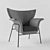 Vintage Enameled Lounge Chair 3D model small image 1