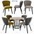 Elegant Aston Dining Chair Set 3D model small image 1