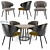 Modern Aston Dining Armchair Set 3D model small image 1