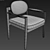 Sleek Oval Back Chair by Jens Risom 3D model small image 2