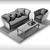 Caracole Furniture Set: Elegant and Chic 3D model small image 2