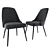 Modern Upholstered Dining Chair 3D model small image 1