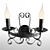 Palermo Black Iron Chandelier 3D model small image 2