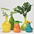 Colorful Vase Plant Collection 3D model small image 1