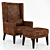 Sleek Wingback Chair 3D model small image 1