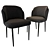 Elegant Noir Side Chair 3D model small image 1