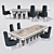Saraya Dining Set: Elledue Table and Chair 3D model small image 1