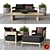 BALMAIN Teak Sofa Set | Restoration Hardware 3D model small image 1