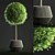 Sculpted Buxus Sphere in ZigZag Pot 3D model small image 1