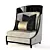 Elegant Millimeter Armchair 3D model small image 1